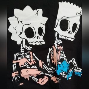 The Simpsons Lisa Bart Zombie Graphic Halloween T-shirt